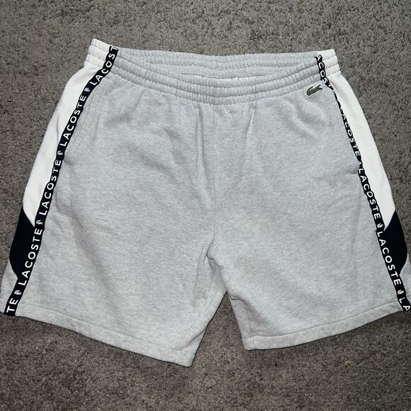 Lacoste Sweatshorts Men’s XL Gray Elastic Waistband Preppy Sports - Picture 1 of 7